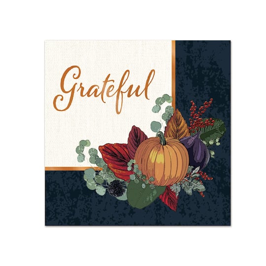 Beistle 5" x 5" Grateful Fall Thanksgiving Beverage Napkins, 32ct.